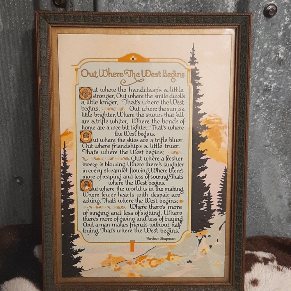 Antique Print of Out Where The West Begins.
